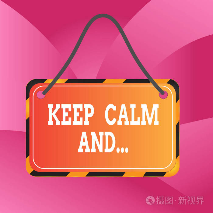 手写文字保持冷静概念意义励志海报由英国政府董事会制作附线颜色黑黄