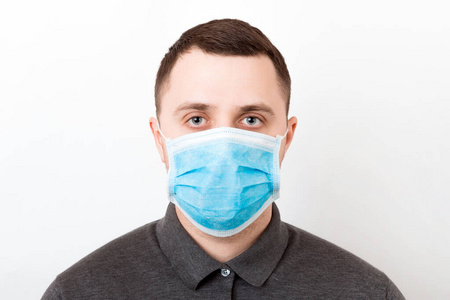 病毒 症状 流感 流行病 疾病 纱布 男人 感染 面对 保护