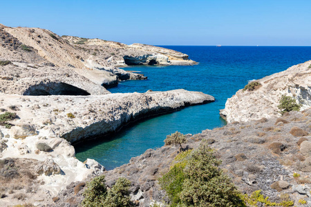 希腊 海滩 米洛斯 假日 岩石 村庄 自然 海洋 假期 悬崖