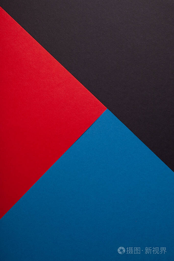 黑色红色蓝色的纸张背景纹理复印空间对角线垂直