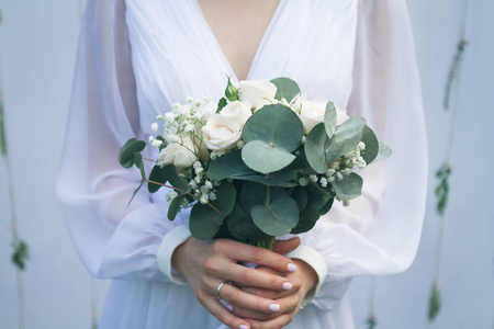 庆祝 连衣裙 女人 花的 自然 婚礼 美丽的 优雅 仪式