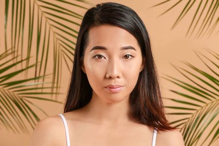 纵容 米色 照顾 棕榈 身体 美女 皮肤科 外观 美容学