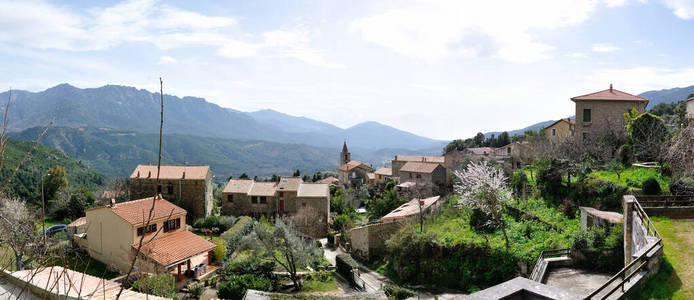 森林 全景图 美女 自然 风景 旅行 羊圈 科西嘉岛 村庄