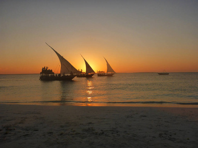 坦桑尼亚 游艇 帆船 阳光 假期 黄昏 天空 夏天 旅行