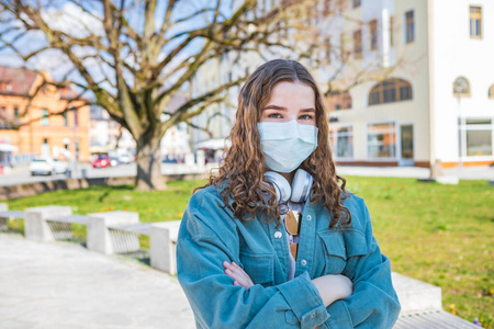 女人 肖像 女孩 流感 面具 病毒 感染 空气 医学 疾病