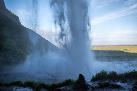 天空 风景 自然 美丽的 冰岛语 冰岛 落下 美女 瀑布