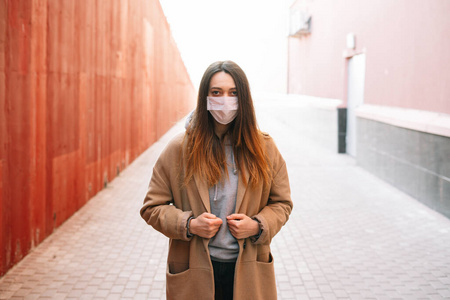 女人 病毒 预防 烟雾 肖像 呼吸系统 人类 面具 感染