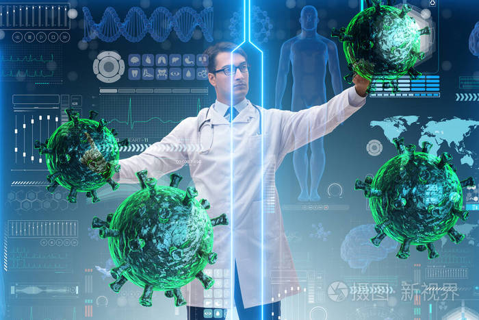 在实验室研究冠状病毒的医生