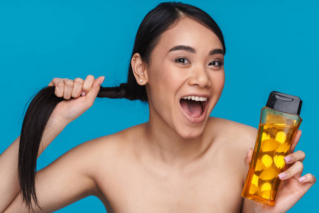 姿势 护发素 瓶子 幸福 中国人 肖像 照顾 健康