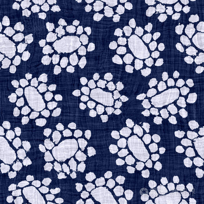装饰图案防蜡染色.和服织物上满是亚洲花卉的融合.破旧的波罗布印花