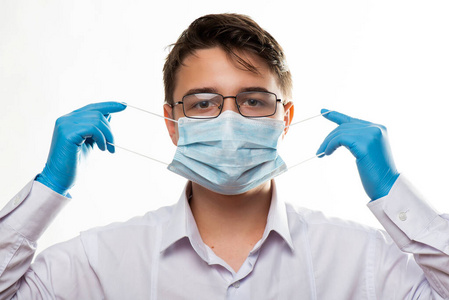 外科医生 医学 照顾 面具 手套 玻璃杯 专家 牙医 男人
