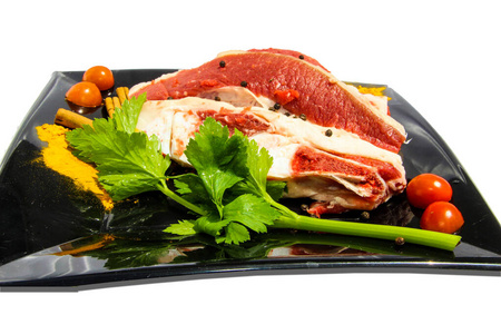 屠夫 食物 脂肪 盘子 猪肉 烹饪 小吃 肉片 美味的 动物