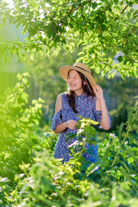 连衣裙 美丽的 微笑 食物 植物 女人 春天 白种人 头发