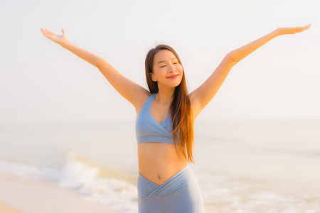 海洋 身体 女人 美女 运动服 运动 行动 海滩 女孩 慢跑