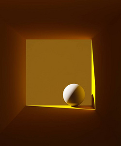 三维插图基本形状正方形球体抽象几何背景。现代简约的工作室构图。未来潮流安装。