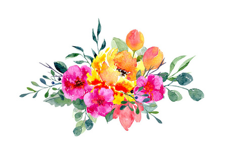 招呼 夏天 自然 粉红色 花瓣 插图 花的 邀请 水彩 新娘