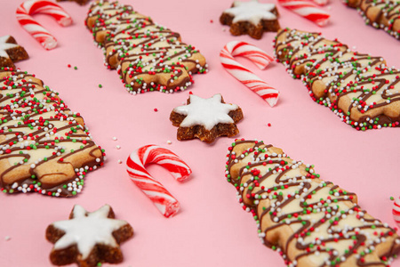 假日 庆祝 传统 饼干 甜点 糖果 甜的 藤条 对待 十二月