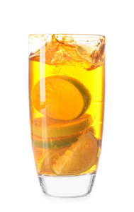口渴 饮料 果汁 夏天 柑橘 味道 溢出来 立方体 美味的