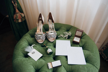 女士 特写镜头 珠宝 时尚 美丽的 脚后跟 仪式 结婚 庆祝