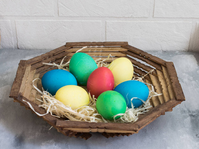 春天 鸡蛋 复活节 篮子 颜色 庆祝 传统 假日 食物