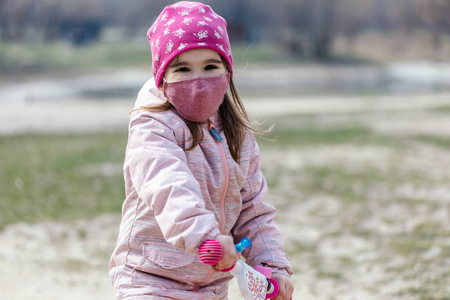 流行病 面对 安全 空气 风险 公园 女孩 大流行 危险