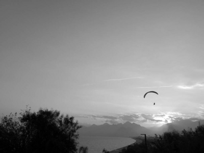 风景 太阳 傍晚 美丽的 日落 航班 降落伞 黄昏 自然