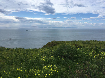 全景 美丽的 海洋 地平线 旅行 自然 海岸 云景 风景