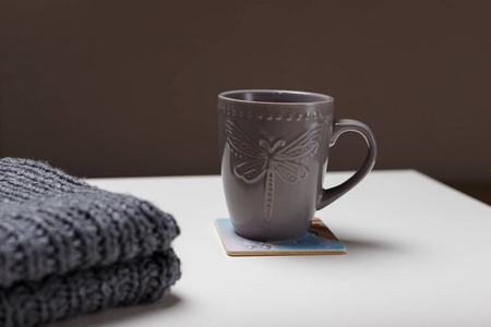 毛衣 围巾 软的 早晨 咖啡 温暖的 编织 早餐 甜的 放松