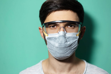 护目镜 人类 医学 冠状病毒 预防 面具 男人 感染 成人