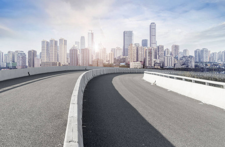 沥青 地板 走道 天际线 未来 道路 公路 摩天大楼 风景