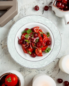 烹饪 盘子 食物 饮食 樱桃 番茄 沙拉