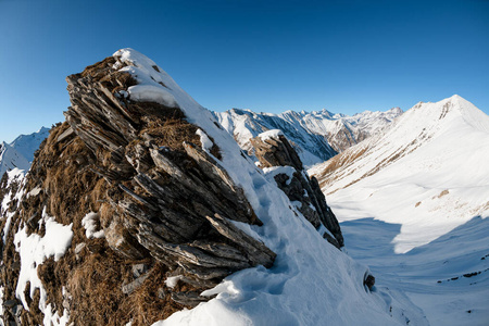 石头雪山美景山。雪，山脉