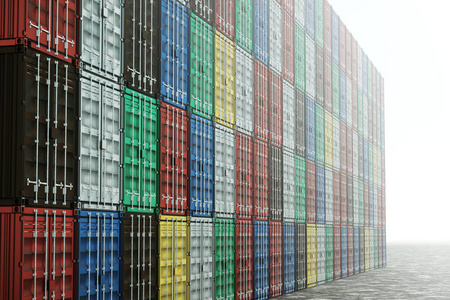 行业 贸易 卡车 航运 货物 起重机 货运 重的 物流 三维渲染