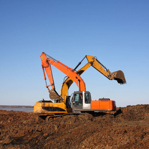 挖掘 地球 网站 技术 污垢 建造 运输 土壤 机器 挖掘机