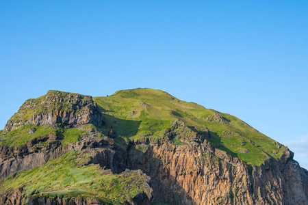 美丽的 旅游业 场景 海梅 冰岛语 岩石 悬崖边 乡村 小山