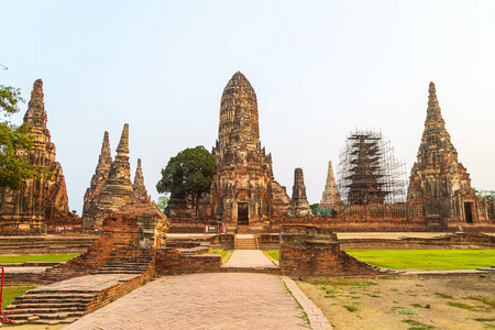 遗产 古老的 寺庙 历史的 泰语 天空 佛教 地标 文化