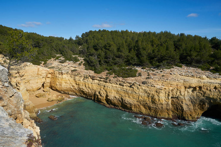 旅游业 场景 葡萄牙 欧洲 海滩 海岸线 绿松石 旅行 风景