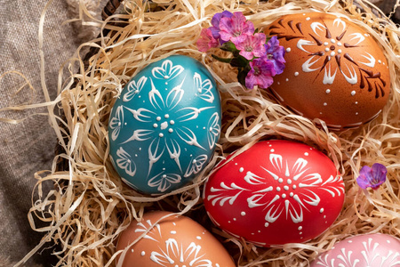 庆祝 植物 鸡蛋 春天 复活节 开花 季节 自制 手工制作的