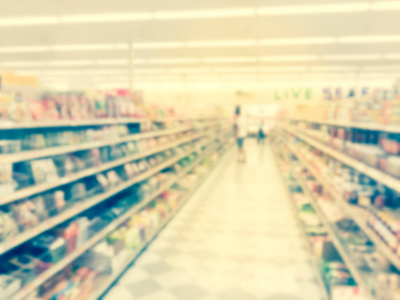 美国亚洲超市购物背景模糊