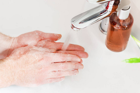 气泡 洗手间 保护 病毒 健康 医院 净化 水龙头 泡沫