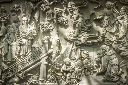 岩石 上海 雕刻 亚洲 宗教 和尚 信仰 特写镜头 艺术