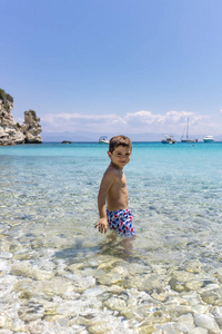 地中海 男孩 帕克斯 外部 自然 美丽的 游泳 旅行 幸福