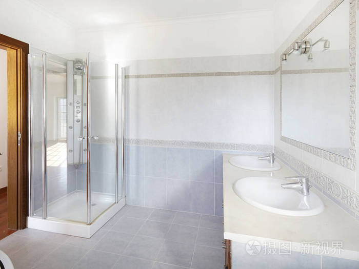 大理石 内饰 浴室 在室内 公寓 下沉 房子 极简主义 坐浴盆