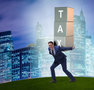 税负沉重的商人压力和生活问题字形图标. 负担 疲惫和疲劳.