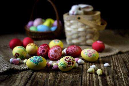 假日 食物 庆祝 特写镜头 传统 鸡蛋 美丽的 宗教 兔子