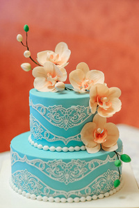 蛋糕 粉红色 聚会 庆祝 婚礼 美丽的 甜的 烘烤 甜点