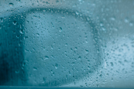 暴风雨 第一 气泡 透明的 凝结 液滴 乘客 汽车 城市