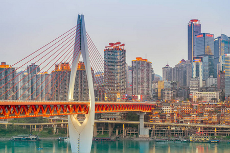 城市 天空 办公室 风景 瓷器 傍晚 暮光 摩天大楼 全景图