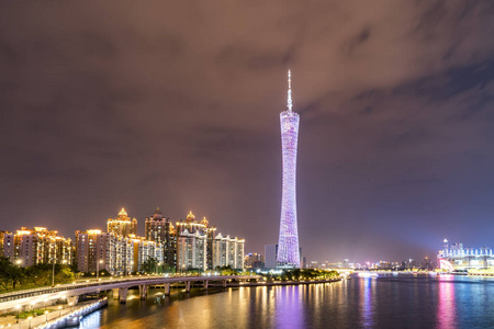 办公室 旅游业 风景 新的 市中心 傍晚 天际线 广州 城市景观