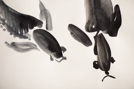 墨水 日本人 艺术 绘画 鱼类 文化 日本 照片 水彩 复制空间